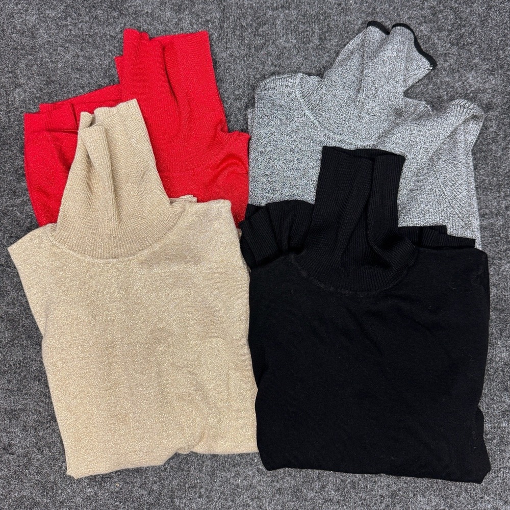 Calvin Klein Turtleneck Sweater Bundle‎ of 4 Office Work Classic Capsule M